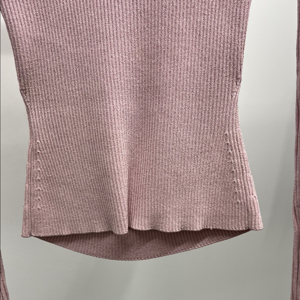 Jonathan Simkhai Pink Ribbed Cutout Sweater - Picture 9 of 11